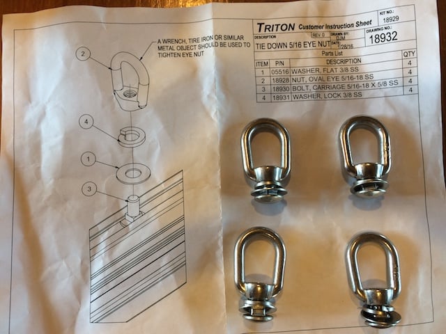 Trailer Option - Triton Trailers Eye Nut Tie Down Kit